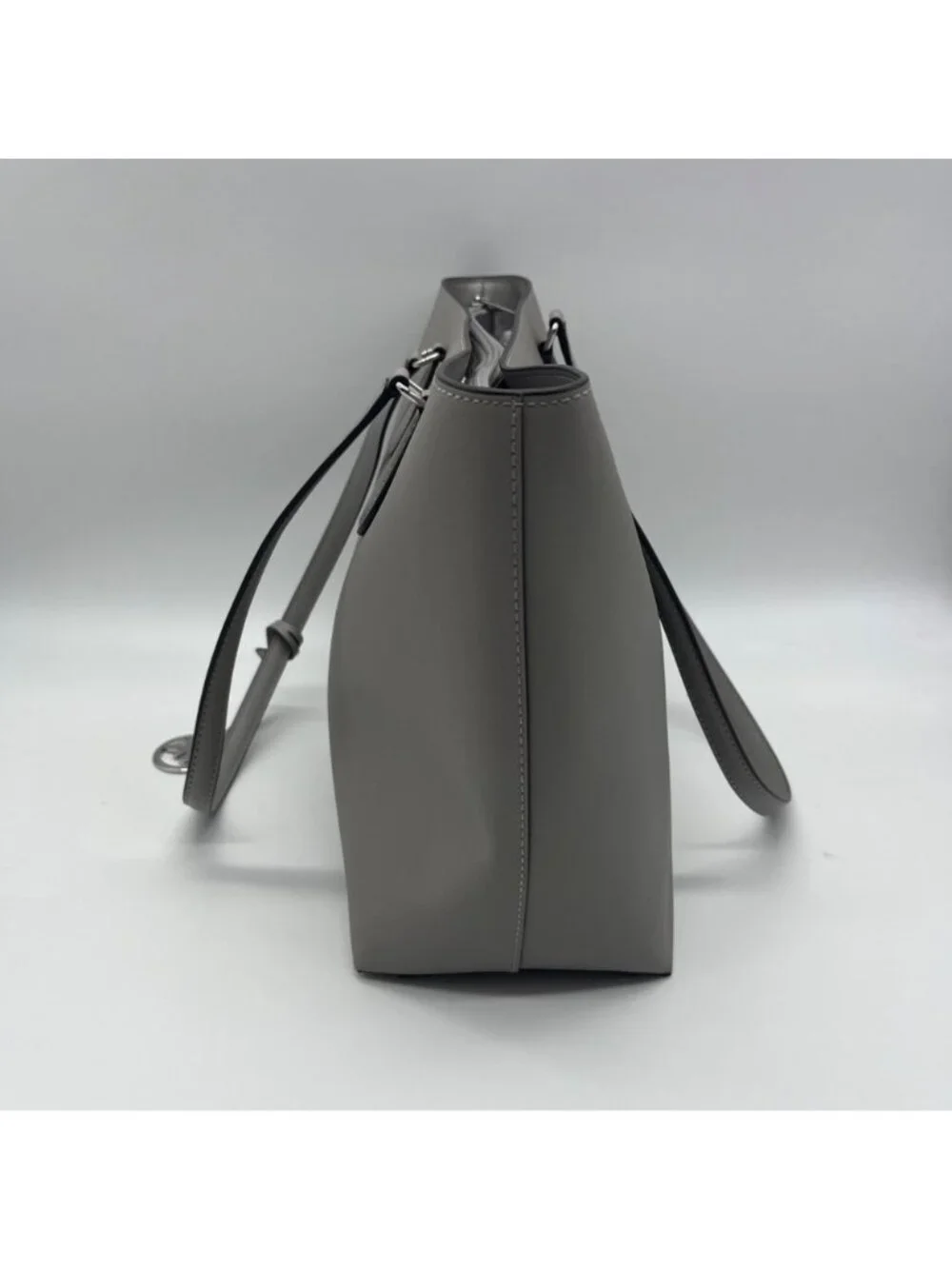 Michael Kors Pearl Grey Coated Canvas Sheila Tote